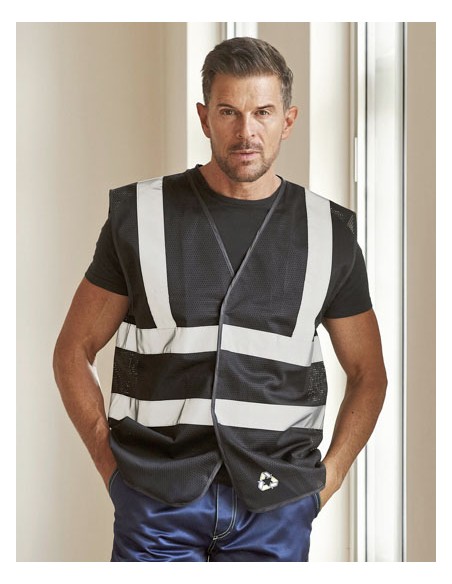 YOK-HVW120-Hi-Vis Top Cool Recycled Open Mesh Waistcoat 2